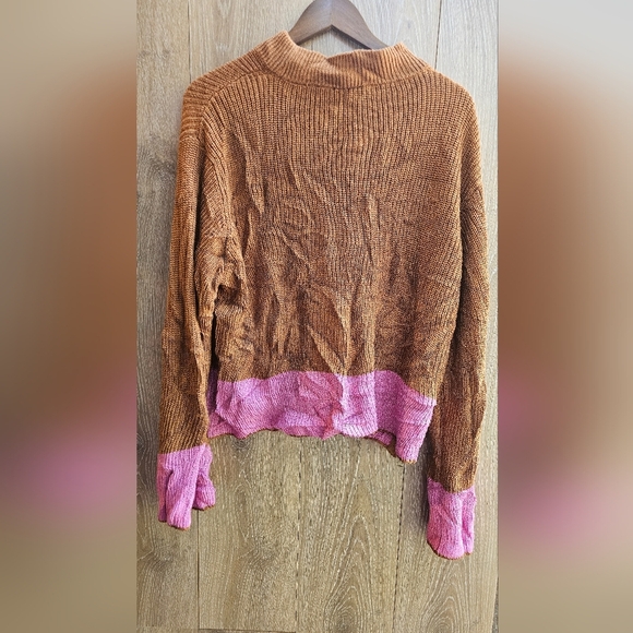 Varley Anthropologie Panama Knit METALLIC CARAMEL CAFE Knit Pullover Sweater - Picture 6 of 6